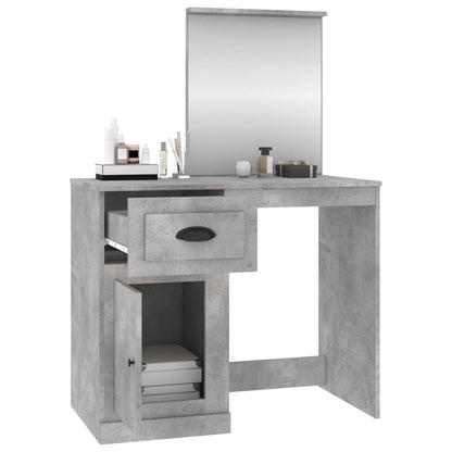 Schminktisch mit Spiegel Betongrau 90x50x132,5 cm Holzwerkstoff - Pazzar.ch