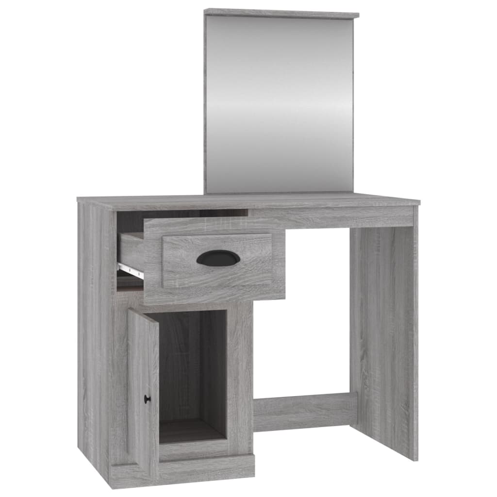 Schminktisch mit Spiegel Grau Sonoma 90x50x132,5 cm - Pazzar.ch