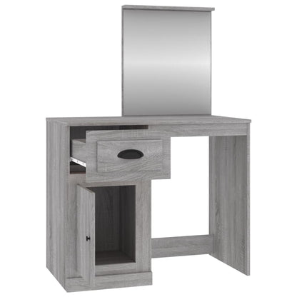 Schminktisch mit Spiegel Grau Sonoma 90x50x132,5 cm - Pazzar.ch