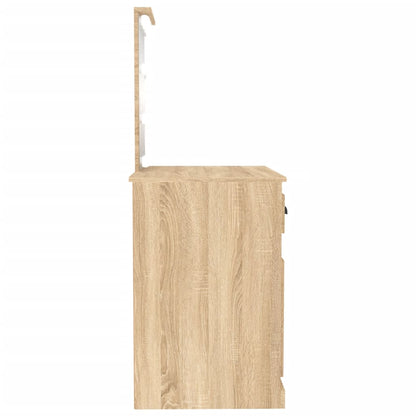 Schminktisch mit LEDs Sonoma-Eiche 90x50x132,5 cm Holzwerkstoff - Pazzar.ch
