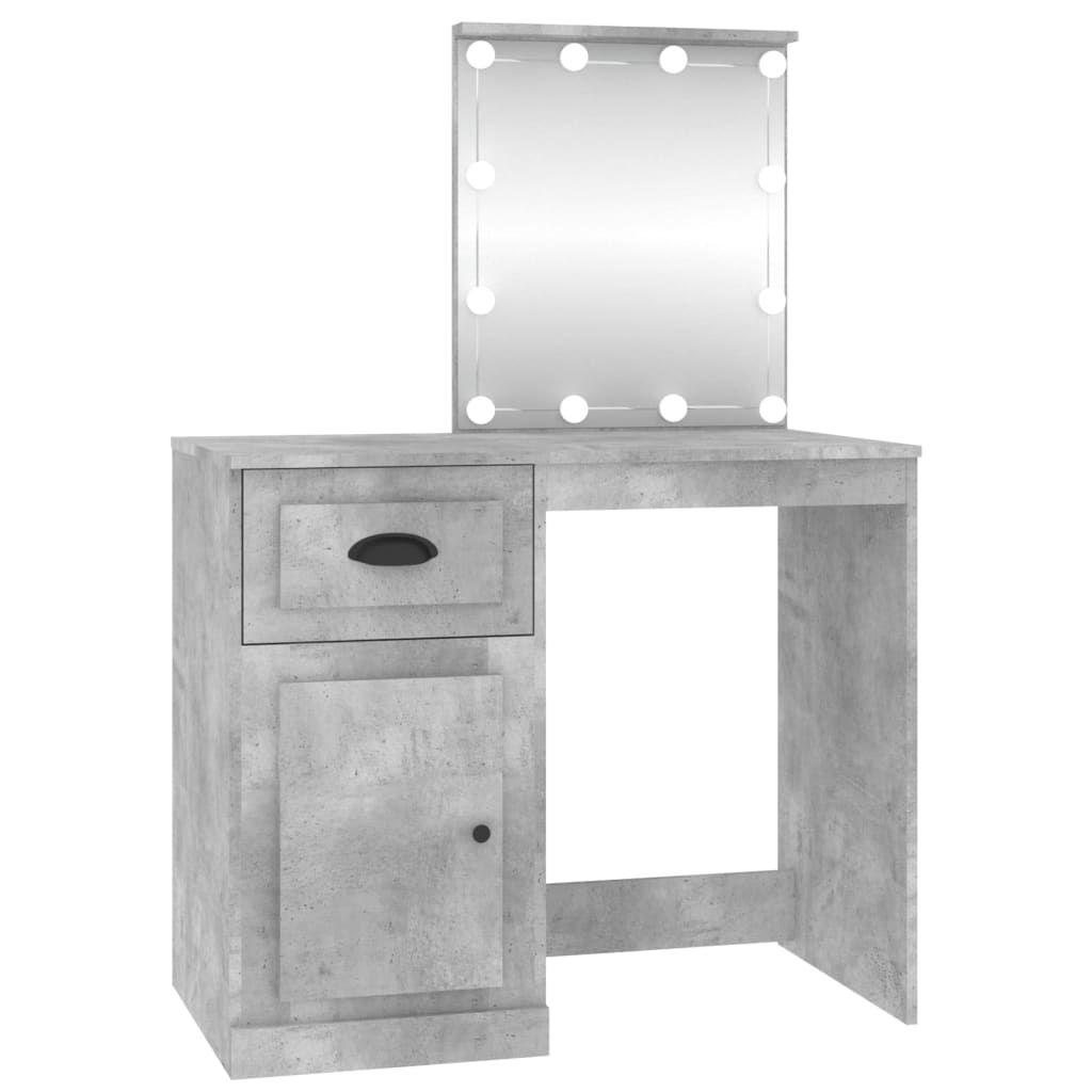 Schminktisch mit LEDs Betongrau 90x50x132,5 cm Holzwerkstoff - Pazzar.ch