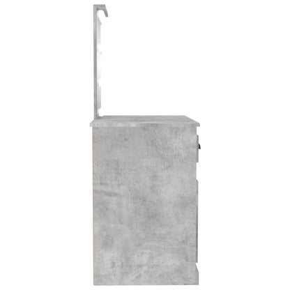 Schminktisch mit LEDs Betongrau 90x50x132,5 cm Holzwerkstoff - Pazzar.ch