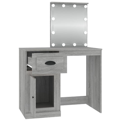 Schminktisch mit LEDs Grau Sonoma 90x50x132,5 cm Holzwerkstoff - Pazzar.ch