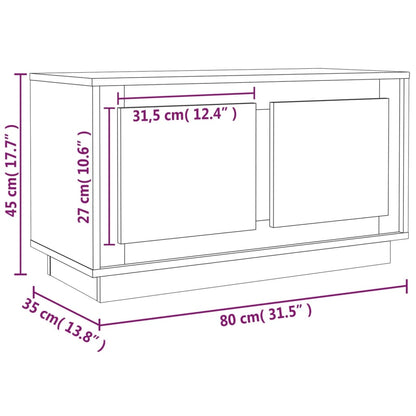 TV-Schrank Braun Eichen-Optik 80x35x45 cm Holzwerkstoff - Pazzar.ch
