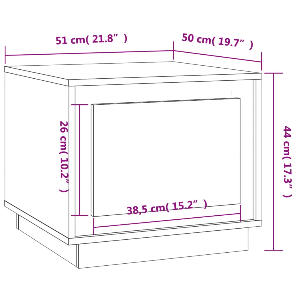 Couchtisch Sonoma-Eiche 51x50x44 cm Holzwerkstoff - Pazzar.ch