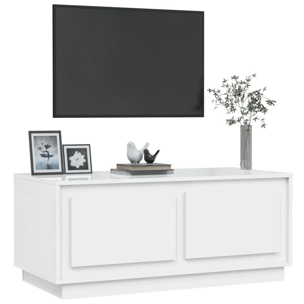 Couchtisch Hochglanz-Weiß 102x50x44 cm Holzwerkstoff - Pazzar.ch