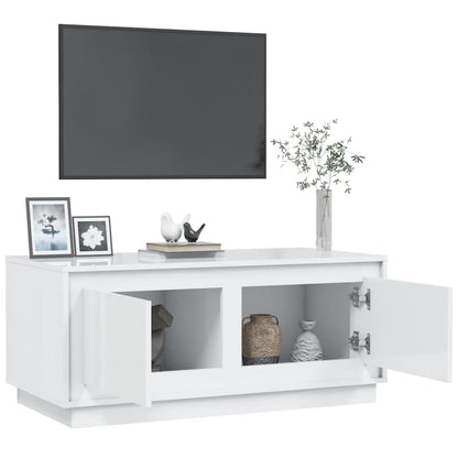 Couchtisch Hochglanz-Weiß 102x50x44 cm Holzwerkstoff - Pazzar.ch