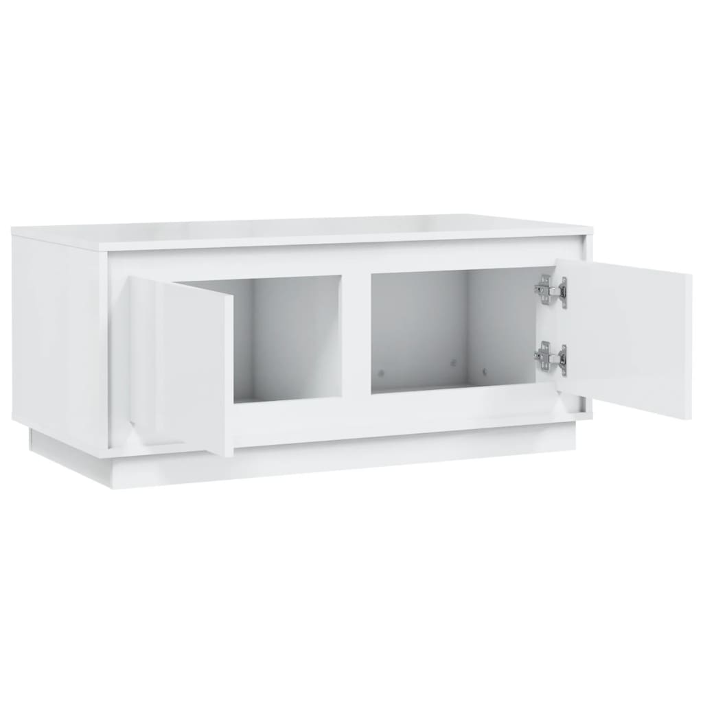 Couchtisch Hochglanz-Weiß 102x50x44 cm Holzwerkstoff - Pazzar.ch