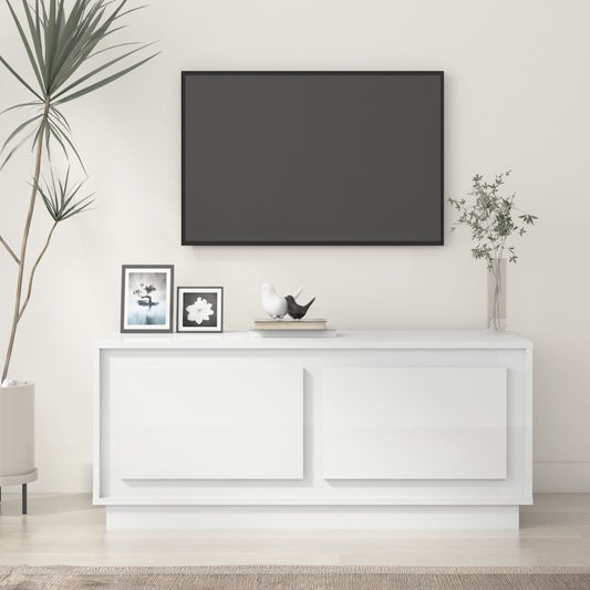 Couchtisch Hochglanz-Weiß 102x50x44 cm Holzwerkstoff - Pazzar.ch