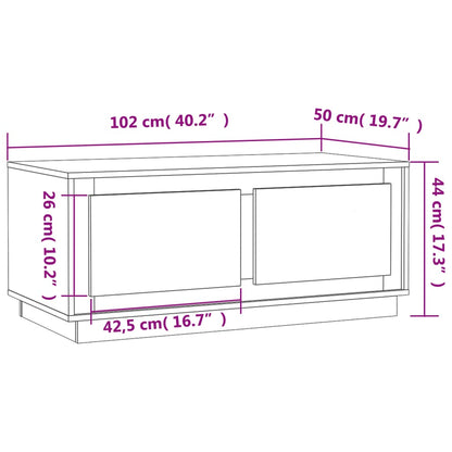 Couchtisch Sonoma-Eiche 102x50x44 cm Holzwerkstoff - Pazzar.ch