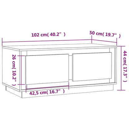Couchtisch Grau Sonoma 102x50x44 cm Holzwerkstoff - Pazzar.ch