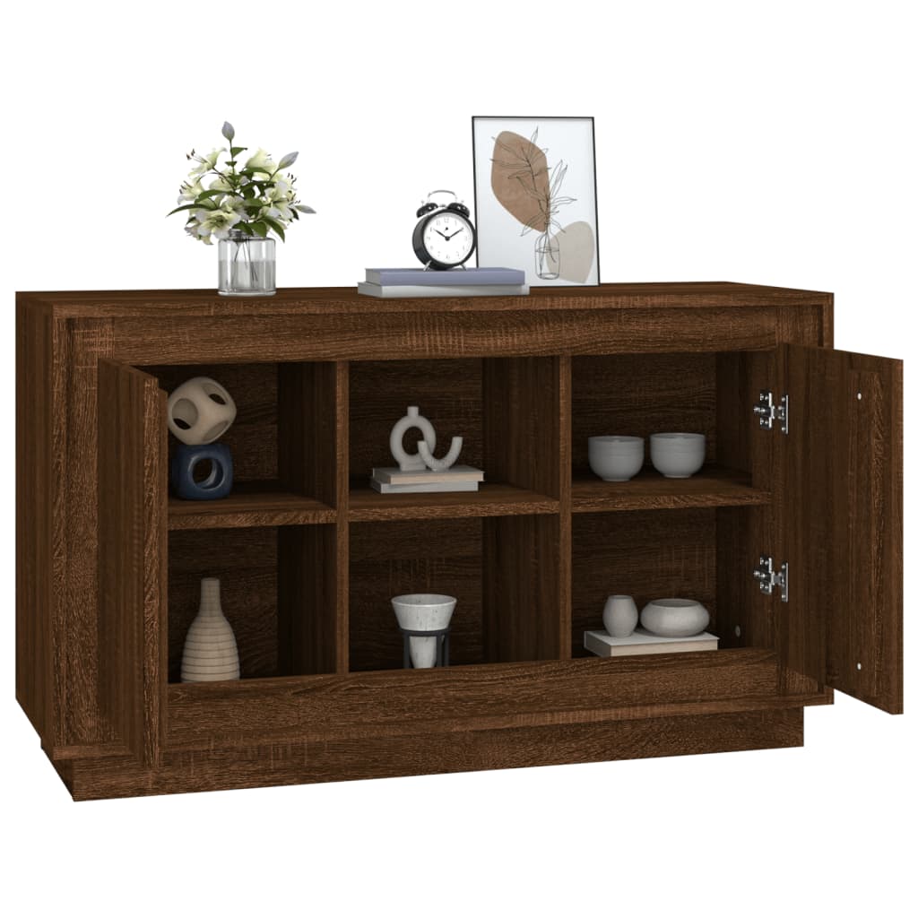 Sideboard Braun Eichen-Optik 102x35x60 cm Holzwerkstoff - Pazzar.ch