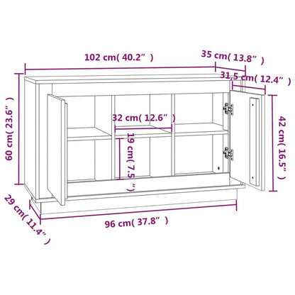 Sideboard Braun Eichen-Optik 102x35x60 cm Holzwerkstoff - Pazzar.ch