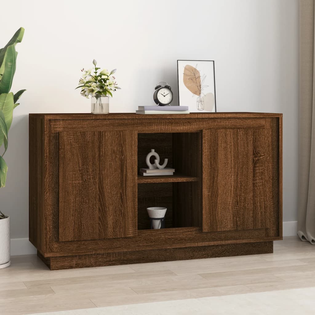 Sideboard Braun Eichen-Optik 102x35x60 cm Holzwerkstoff - Pazzar.ch