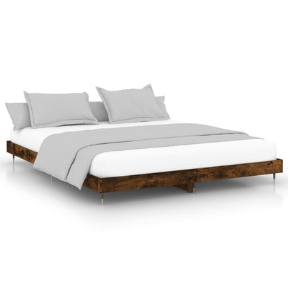 Bettgestell Räuchereiche 200x200 cm Holzwerkstoff - Pazzar.ch