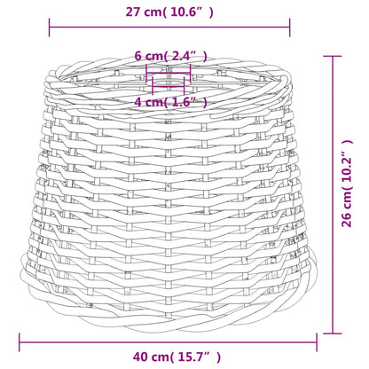 Lampenschirm Weiß Ø40x26 cm Korbweide - Pazzar.ch