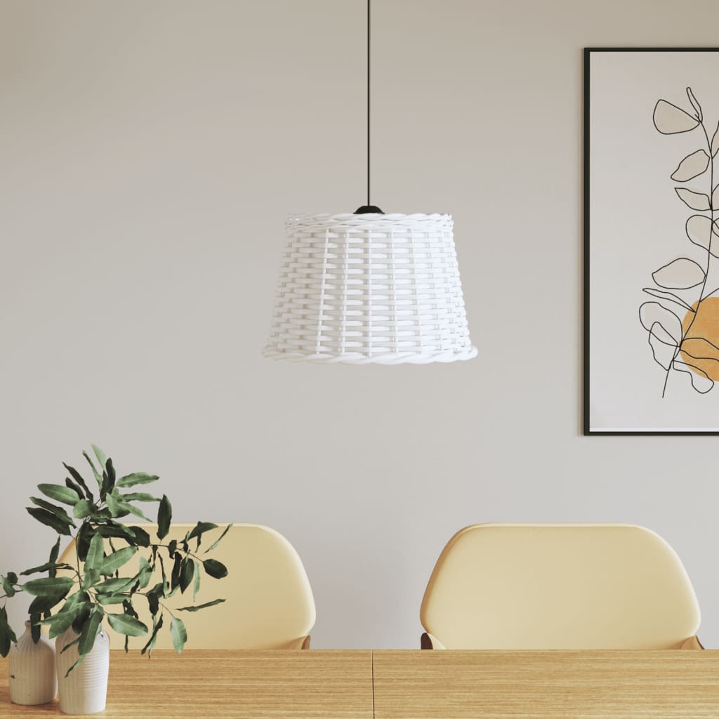 Lampenschirm Weiß Ø40x26 cm Korbweide - Pazzar.ch