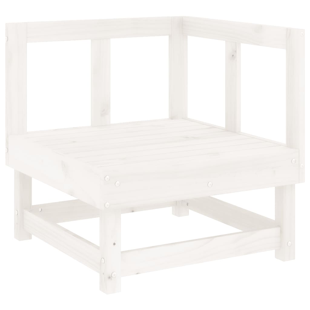 Garten-Ecksofa Weiß Massivholz Kiefer - Pazzar.ch