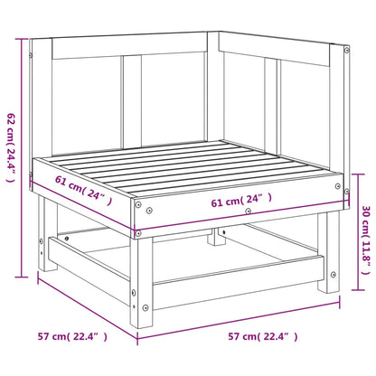 Garten-Ecksofa Weiß Massivholz Kiefer - Pazzar.ch
