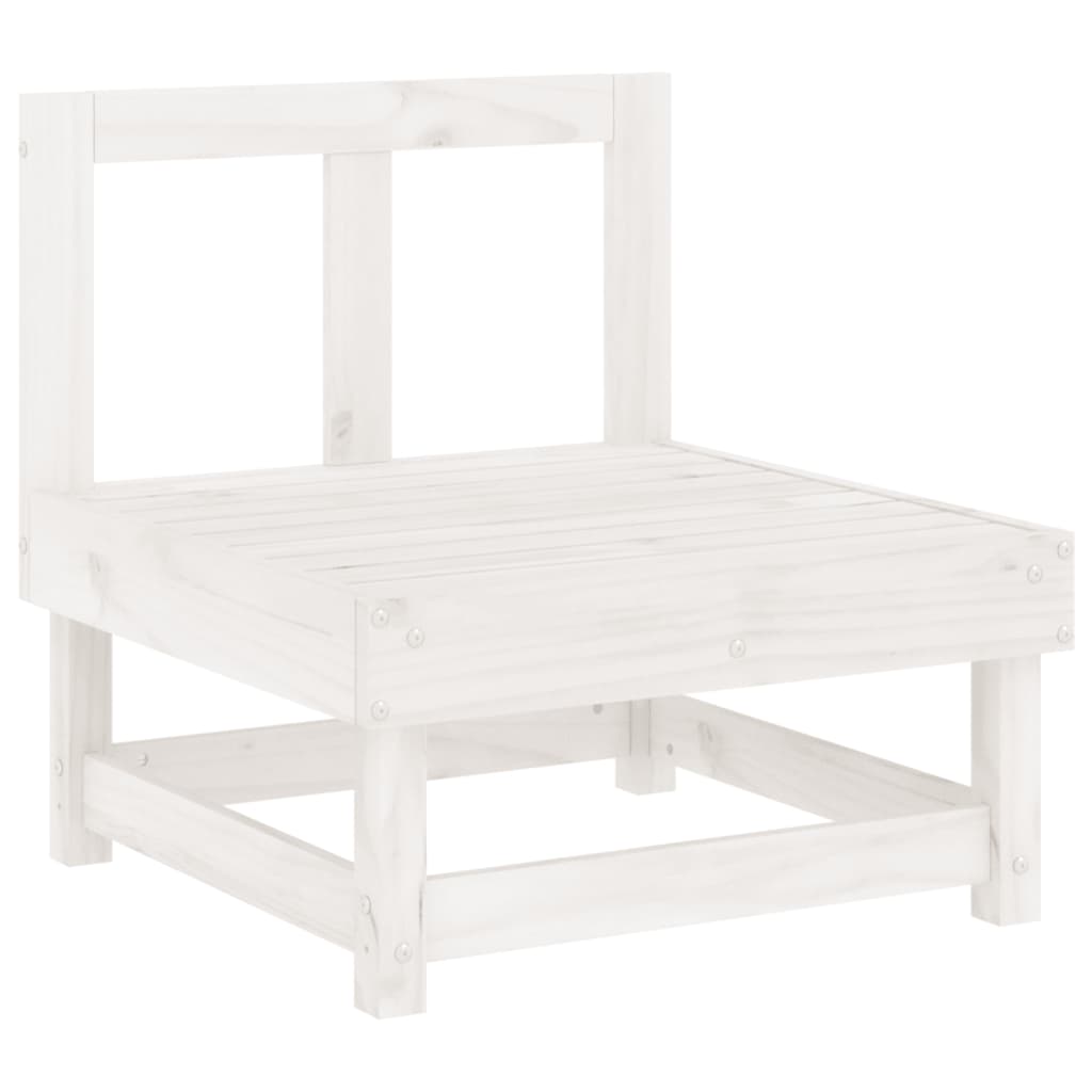 Garten-Mittelsofa Weiß Massivholz Kiefer - Pazzar.ch