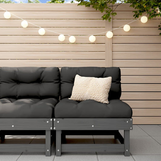 Garten-Mittelsofa Grau Massivholz Kiefer - Pazzar.ch