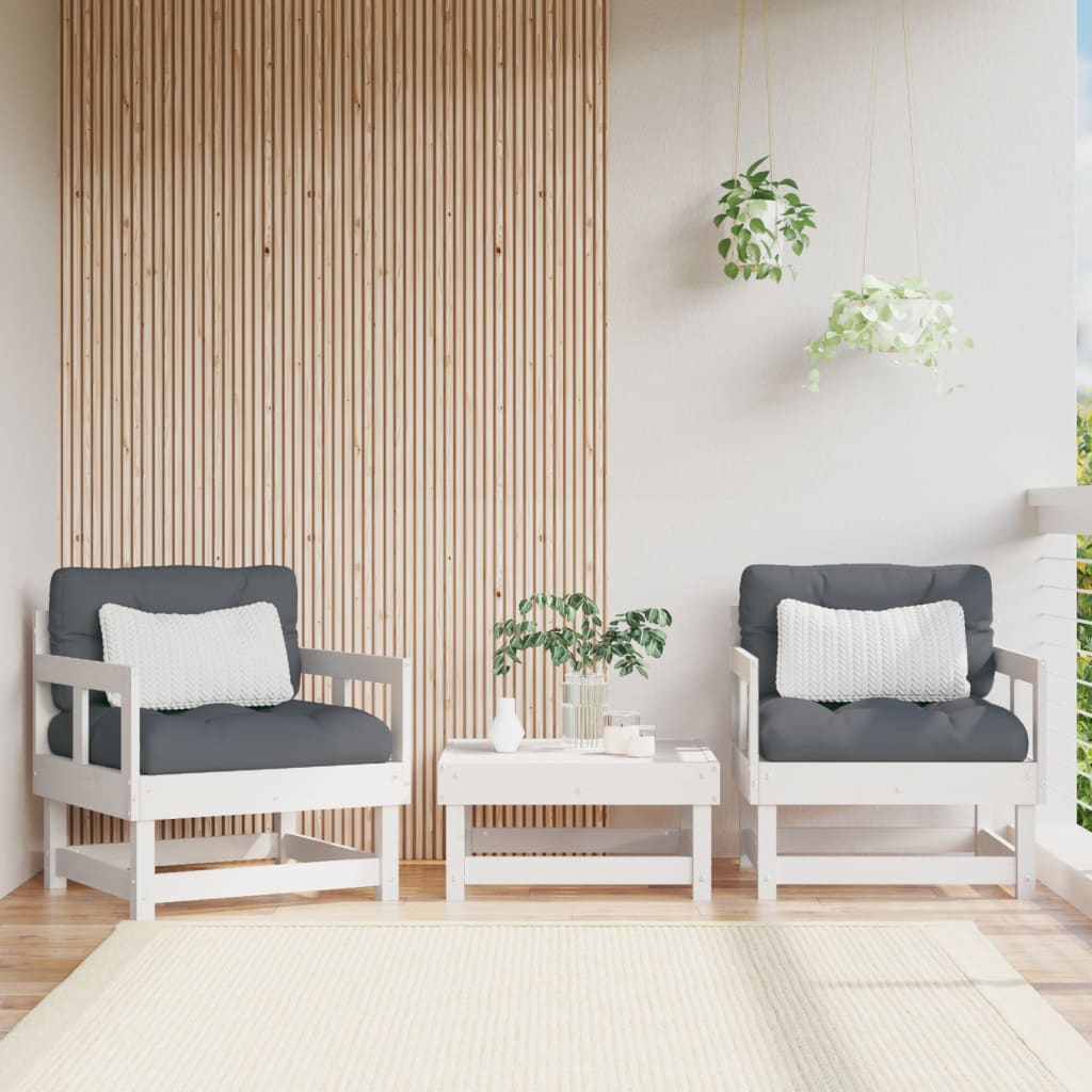 Gartenstühle 2 Stk. Weiß Massivholz Kiefer - Pazzar.ch