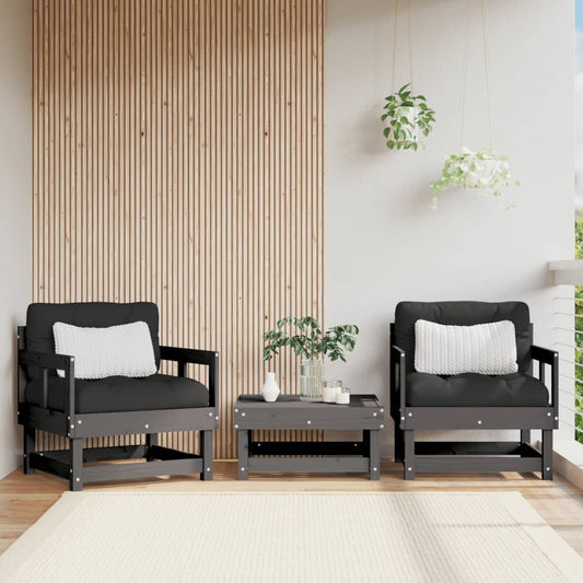 Gartenstühle 2 Stk. Grau Massivholz Kiefer - Pazzar.ch