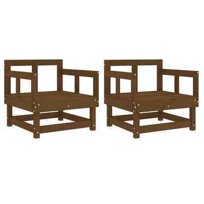 Gartenstühle 2 Stk. Honigbraun Massivholz Kiefer - Pazzar.ch