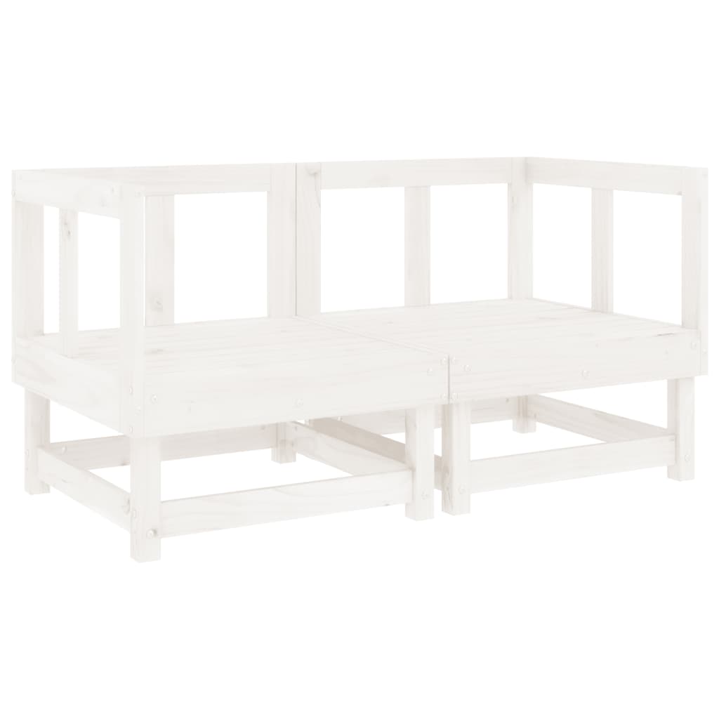 Garten-Ecksofas 2 Stk. Weiß Massivholz Kiefer - Pazzar.ch