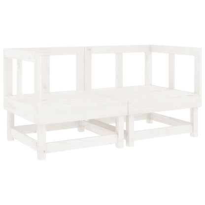 Garten-Ecksofas 2 Stk. Weiß Massivholz Kiefer - Pazzar.ch