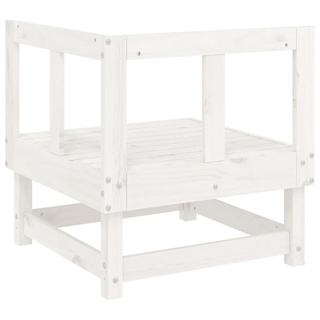 Garten-Ecksofas 2 Stk. Weiß Massivholz Kiefer - Pazzar.ch