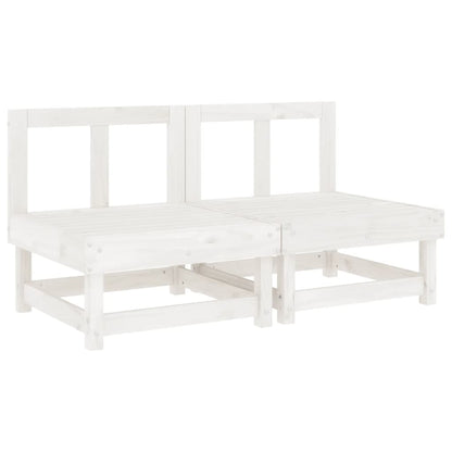 Garten-Mittelsofas 2 Stk. Weiß Massivholz Kiefer - Pazzar.ch