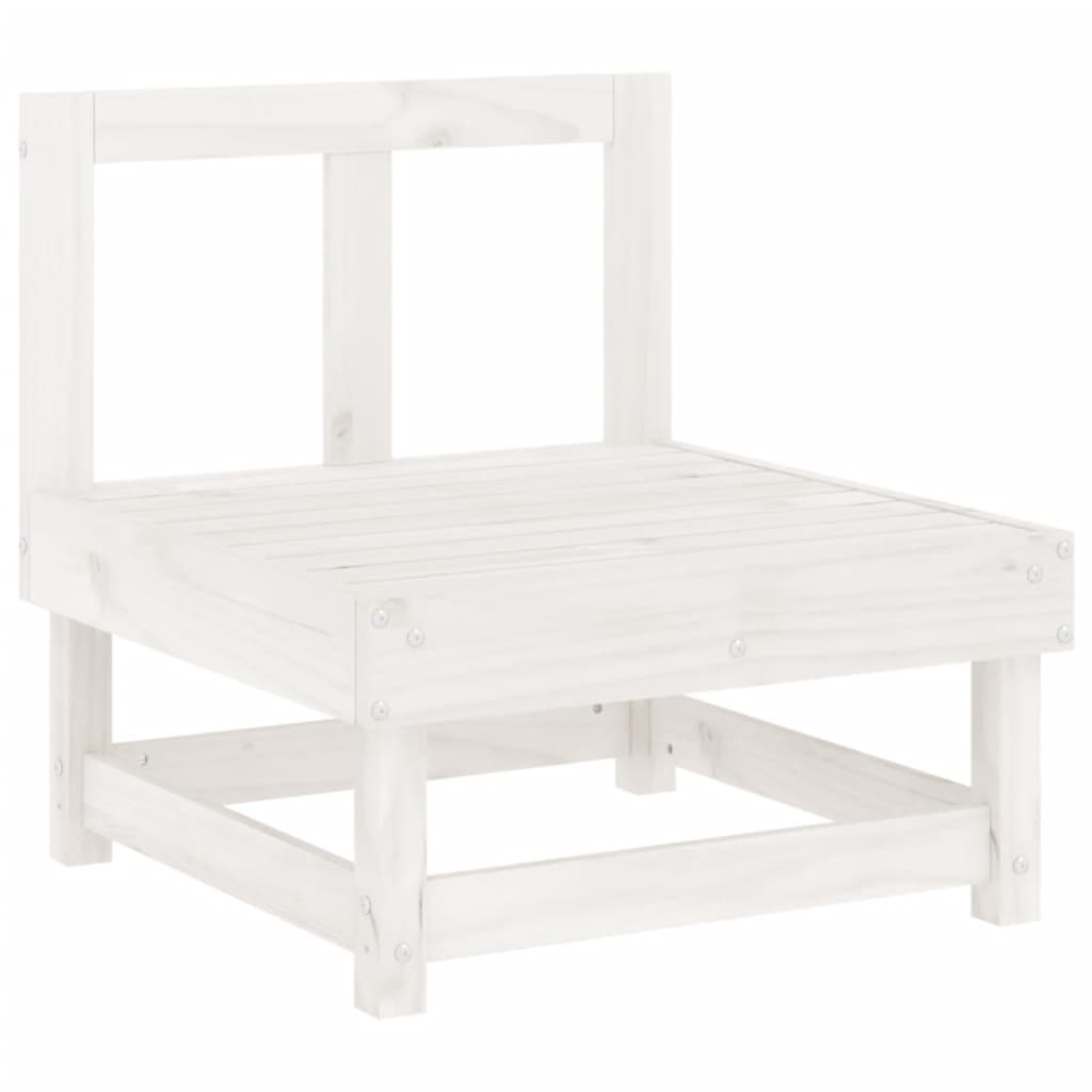Garten-Mittelsofas 2 Stk. Weiß Massivholz Kiefer - Pazzar.ch