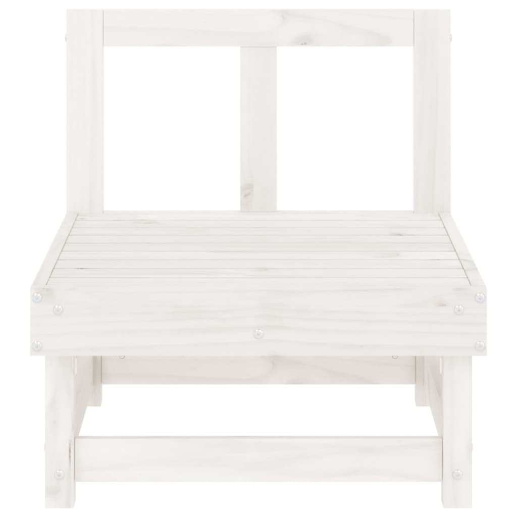 Garten-Mittelsofas 2 Stk. Weiß Massivholz Kiefer