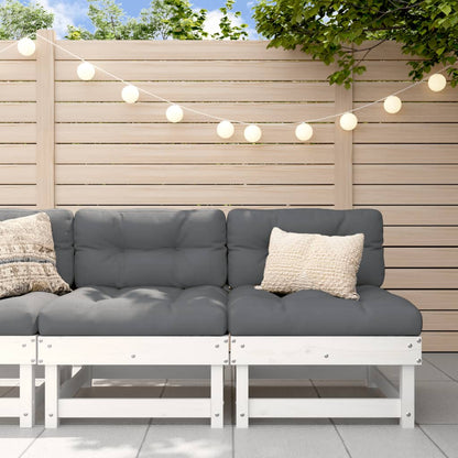 Garten-Mittelsofas 2 Stk. Weiß Massivholz Kiefer - Pazzar.ch