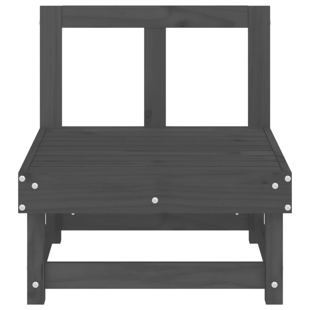 Garten-Mittelsofas 2 Stk. Grau Massivholz Kiefer - Pazzar.ch
