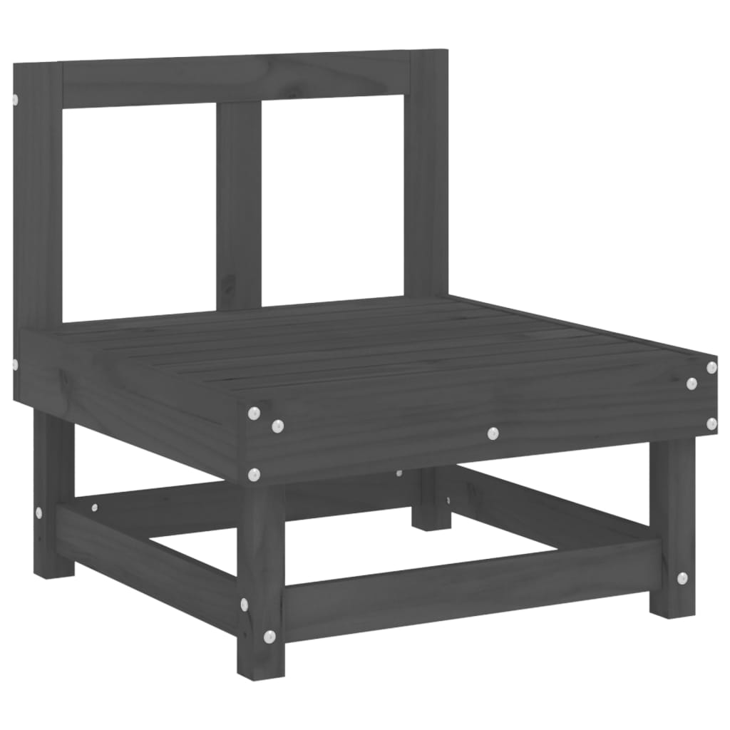 3-tlg. Garten-Lounge-Set Grau Massivholz Kiefer - Pazzar.ch