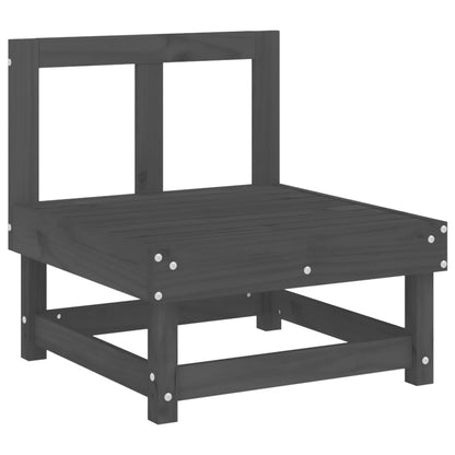 3-tlg. Garten-Lounge-Set Grau Massivholz Kiefer - Pazzar.ch