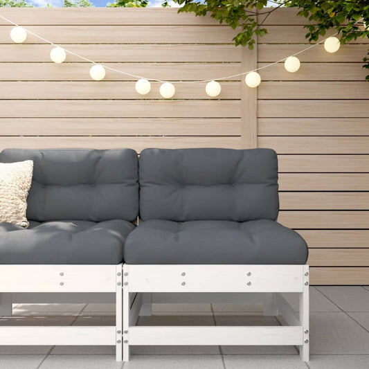 Garten-Mittelsofa Weiß Massivholz Kiefer - Pazzar.ch