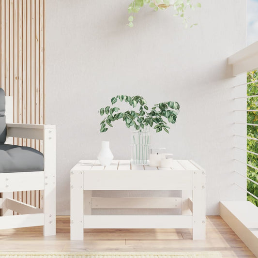 Gartenhocker Weiß Massivholz Kiefer - Pazzar.ch