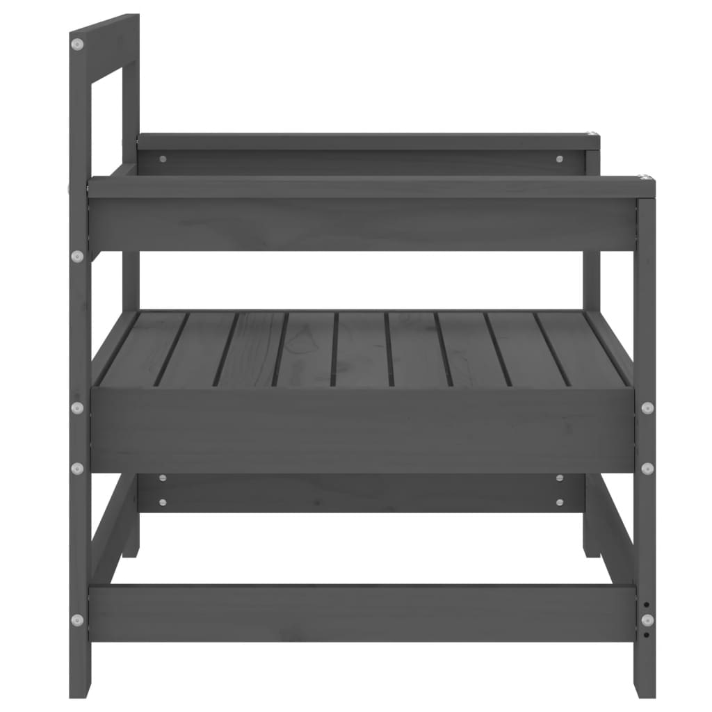 Gartenstühle 2 Stk. Grau Massivholz Kiefer - Pazzar.ch