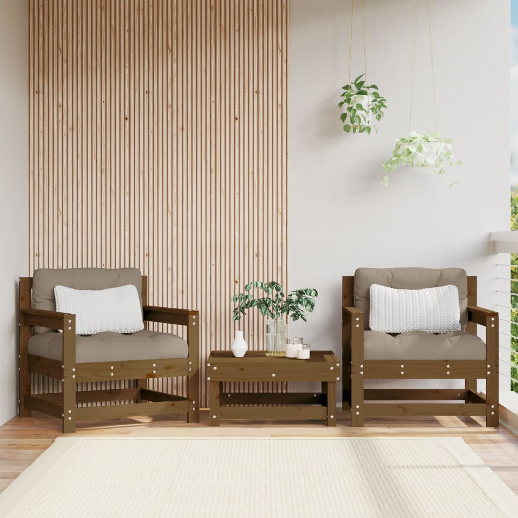 Gartenstühle 2 Stk. Honigbraun Massivholz Kiefer - Pazzar.ch