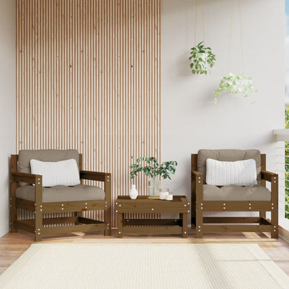 Gartenstühle 2 Stk. Honigbraun Massivholz Kiefer - Pazzar.ch