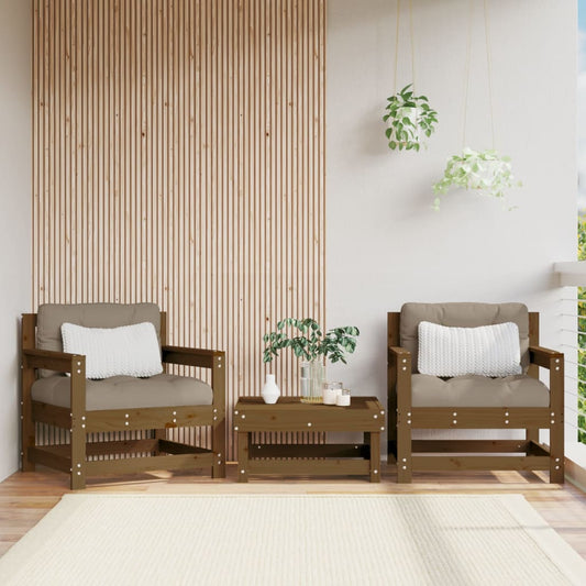 Gartenstühle 2 Stk. Honigbraun Massivholz Kiefer - Pazzar.ch