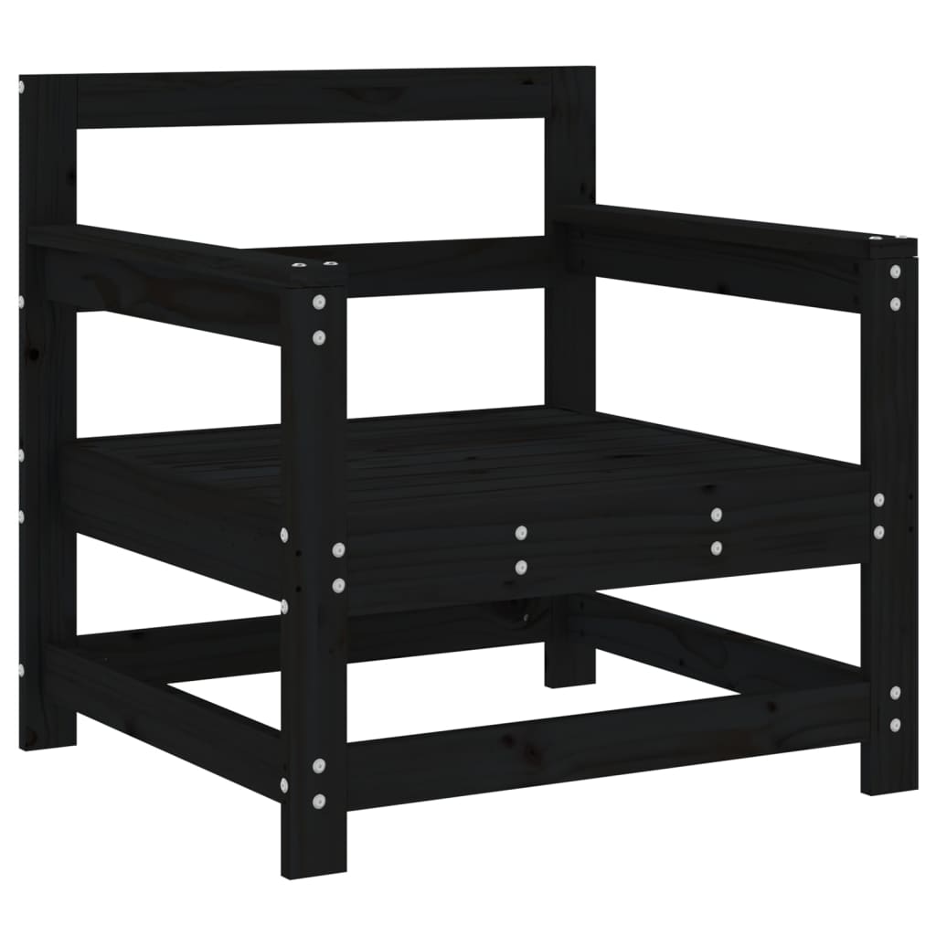 Gartenstühle 2 Stk. Schwarz Massivholz Kiefer - Pazzar.ch
