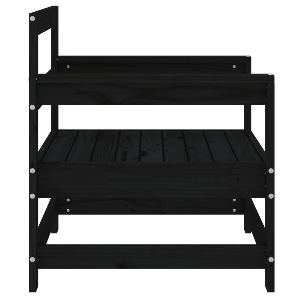 Gartenstühle 2 Stk. Schwarz Massivholz Kiefer - Pazzar.ch