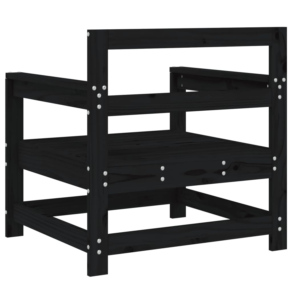 Gartenstühle 2 Stk. Schwarz Massivholz Kiefer - Pazzar.ch