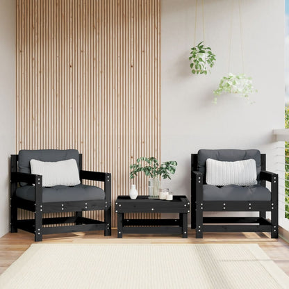 Gartenstühle 2 Stk. Schwarz Massivholz Kiefer - Pazzar.ch