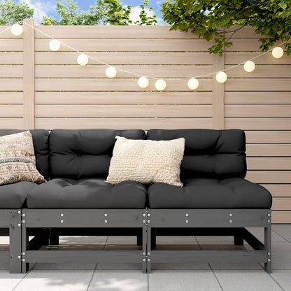 Garten-Mittelsofas 2 Stk. Grau Massivholz Kiefer - Pazzar.ch