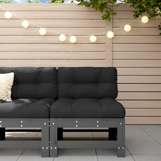 Garten-Mittelsofa Grau Massivholz Kiefer - Pazzar.ch